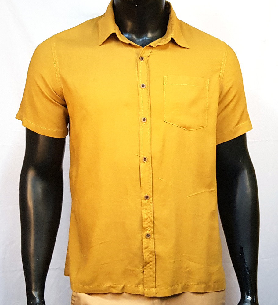 Short Sleeve Linen Shirt Yellow – LankaOnline.lk